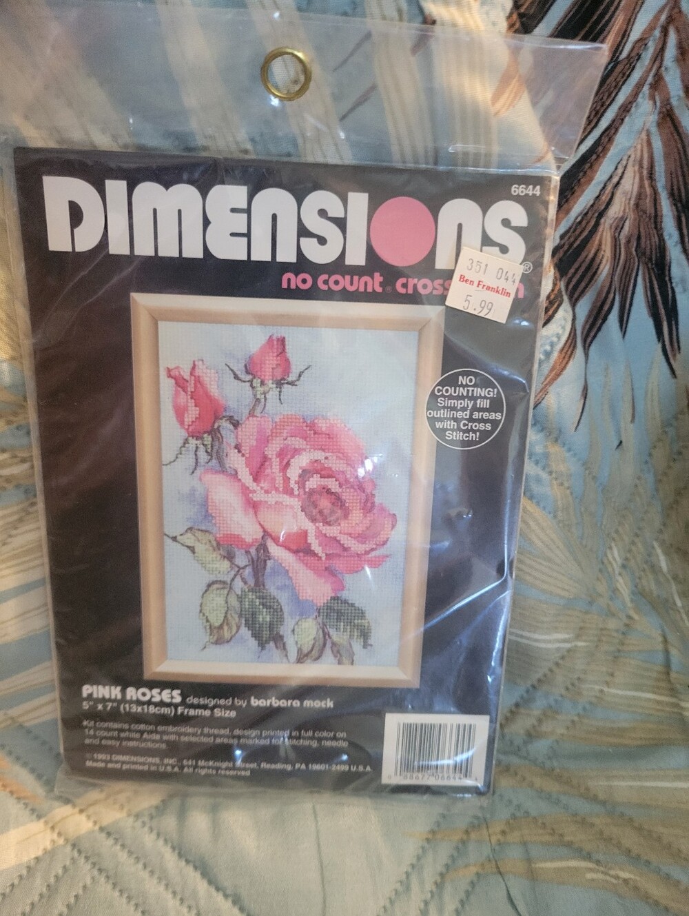 Pink Roses Cross Stitch Kit - Pink